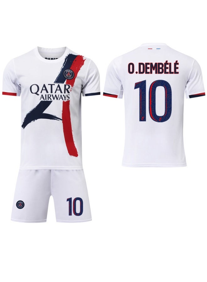 PSG 2024-2025 باريس بعيدا زي كرة القدم #10 يا ديمبيلي كرة القدم جيرسي مجموعة تي شيرتات قصيرة للأطفال حجم والكبار حجم الهدايا للجماهير والأصدقاء - Image 1